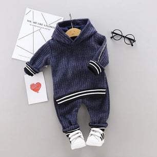 Kid's Boys Cotton Long Sleeves Casual Hooded Two-Piece Suit