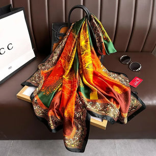 Women's Polyester Neck Wrap Printed Pattern Trendy Beach Scarves