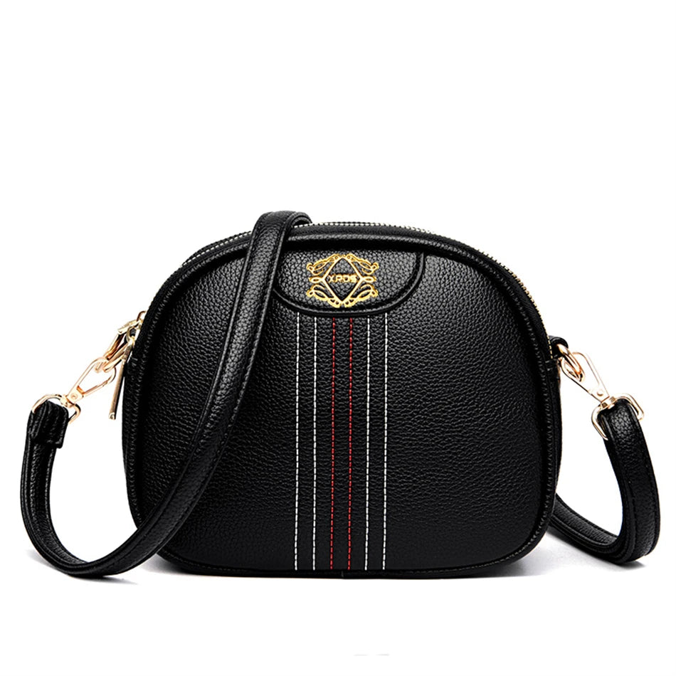 Women's PU Zipper Closure Solid Pattern Luxury Shoulder Bag