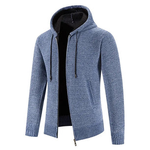 Men's Acrylic Full Sleeves Zipper Closure Winter Hooded Jackets