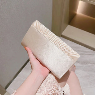 Women's PU Hasp Closure Pleated Pattern Formal Wedding Clutch