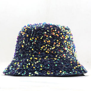 Women's Cotton Sequined Pattern Casual Hip Hop Bucket Hats