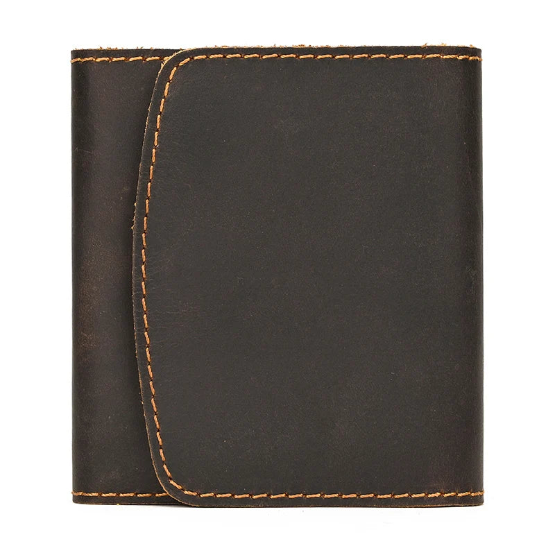 Men's Genuine Leather Solid Pattern Card Holder Vintage Wallets