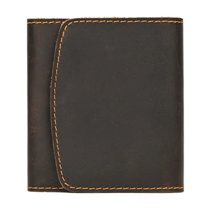 Men's Genuine Leather Solid Pattern Card Holder Vintage Wallets