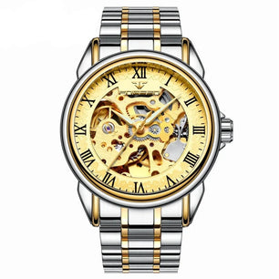 Men's Alloy Case Folding Clasp Round Shaped Waterproof Watches