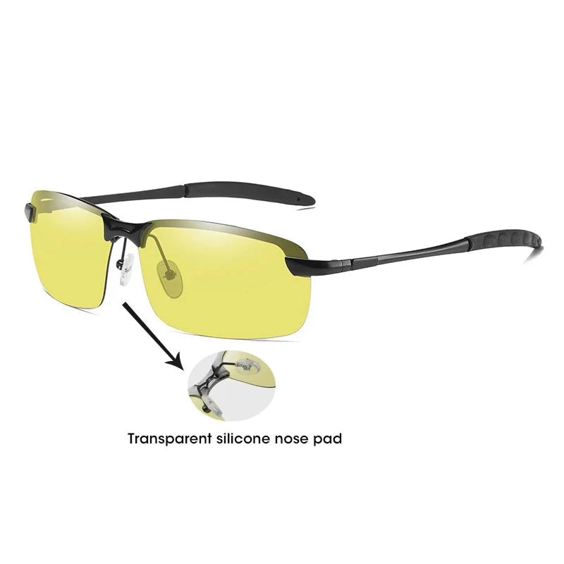 Men's Alloy Frame TAC Lens Rectangle Shape Polarized Sunglasses