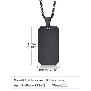 Men's Metal Stainless Steel Link Chain Trendy Square Necklace