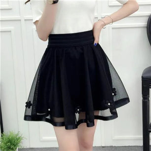 Women's Mesh High Waist Sequined Pattern Casual Wear Mini Skirts