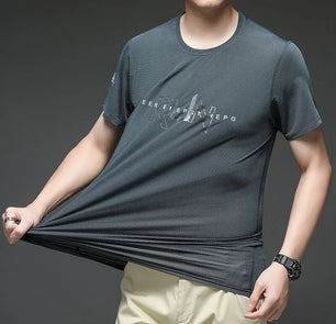 Men's Polyester Short Sleeve Pullover Closure Sportswear T-Shirt