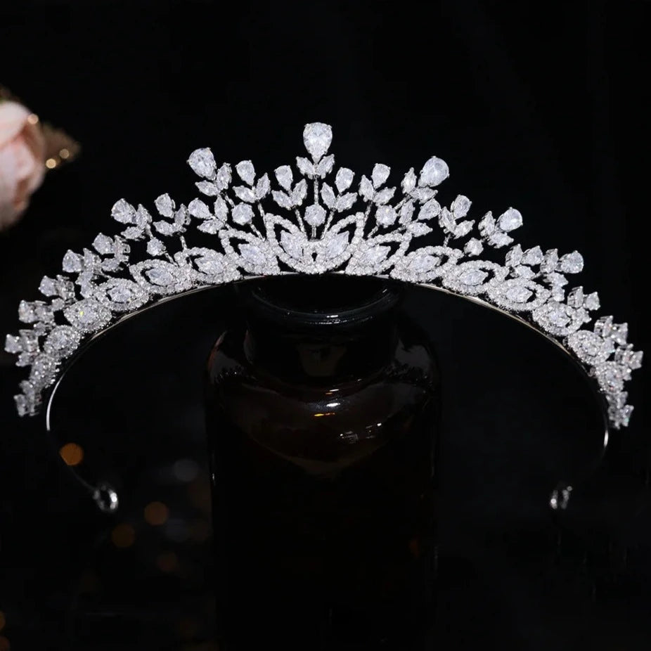 Women's Copper Plant Pattern Tiaras Elegant Bridal Wedding Crown