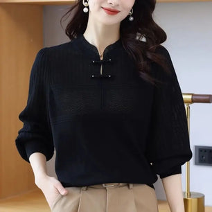 Women's Polyester V-Neck Full Sleeves Solid Pattern Sweater