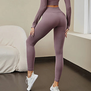 Women's Nylon High Waist Drawstring Closure Workout Leggings