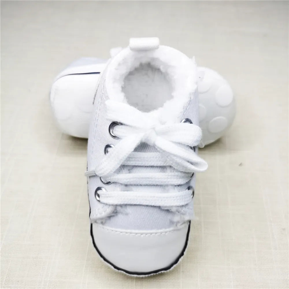 Baby's Canvas Round Toe Lace-up Closure Casual Wear Shoes