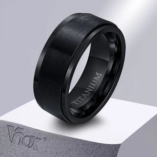 Men's Metal Titanium Round Shape Trendy Wedding Party Rings