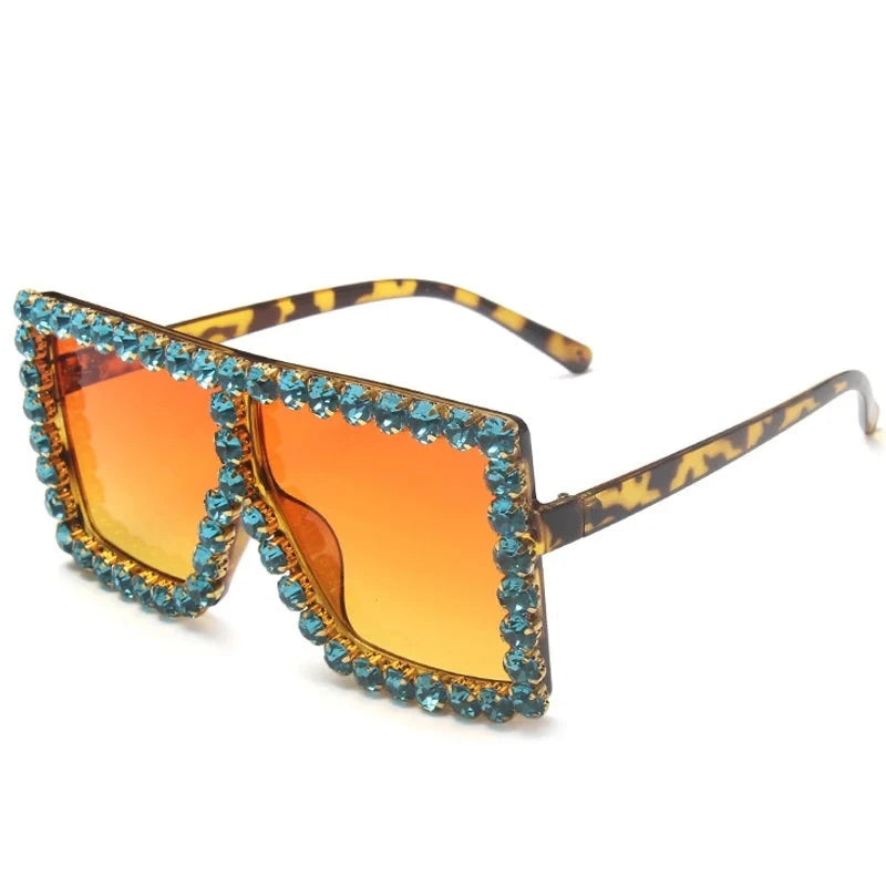 Women's Plastic Frame Acrylic Lens Square Shaped Trendy Sunglasses