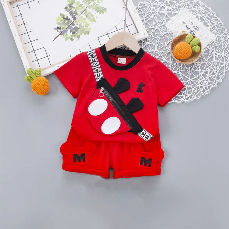 Kid's Polyester Short Sleeves Pullover Closure Printed Clothes