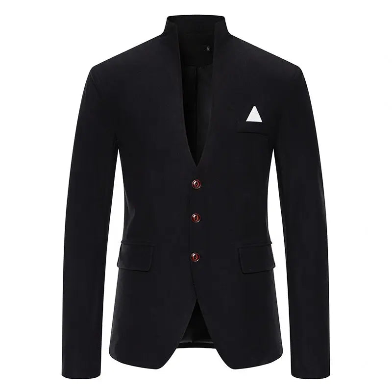 Men's Polyester Full Sleeves Single Breasted Wedding Blazer