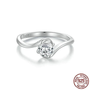 Women's 100% 925 Sterling Silver Moissanite Engagement Ring