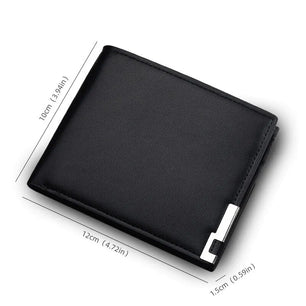 Men's PU Leather Solid Pattern Card Holder Mini Trendy Wallets