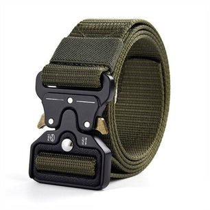 Men's Canvas Buckle Closure Solid Pattern Casual Military Belts