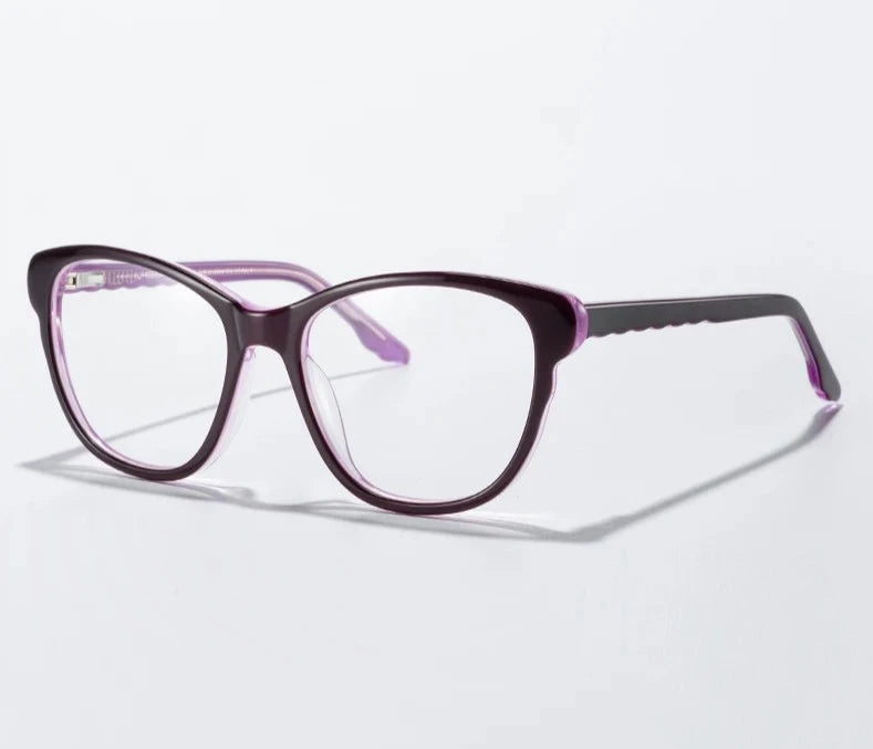 Kid's Cat Eye Acetate Frame Light Blocking Trendy Computer Glasses