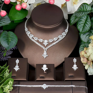 Women's Copper Alloy Cubic Zirconia Trendy Weeding Jewelry Set