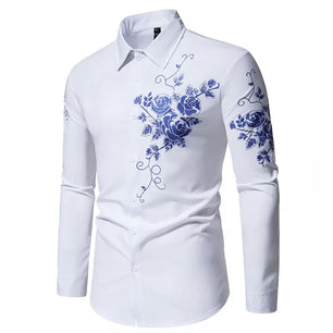 Men's Polyester Turndown Collar Full Sleeves Casual Wear Shirts