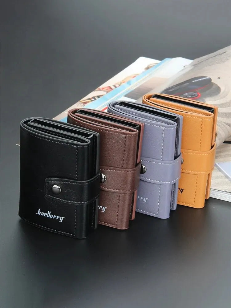 Men's PU Leather Letter Pattern Card Holder Trendy Wallets