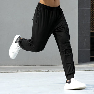 Men's Polyester Elastic Closure Quick-Drying Gymwear Trousers