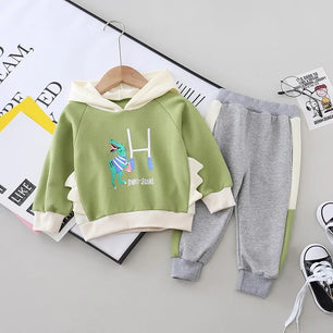 Kid's Cotton Long Sleeve Animal Pattern Casual Hooded Clothes