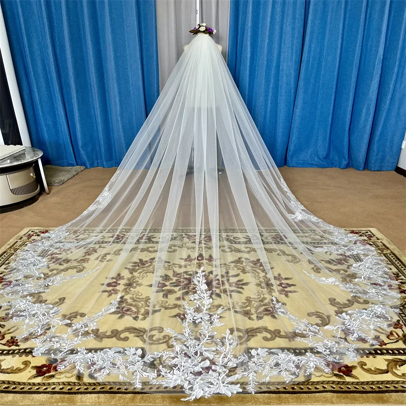 Women's Polyester Applique Edge One-Layer Bridal Wedding Veils