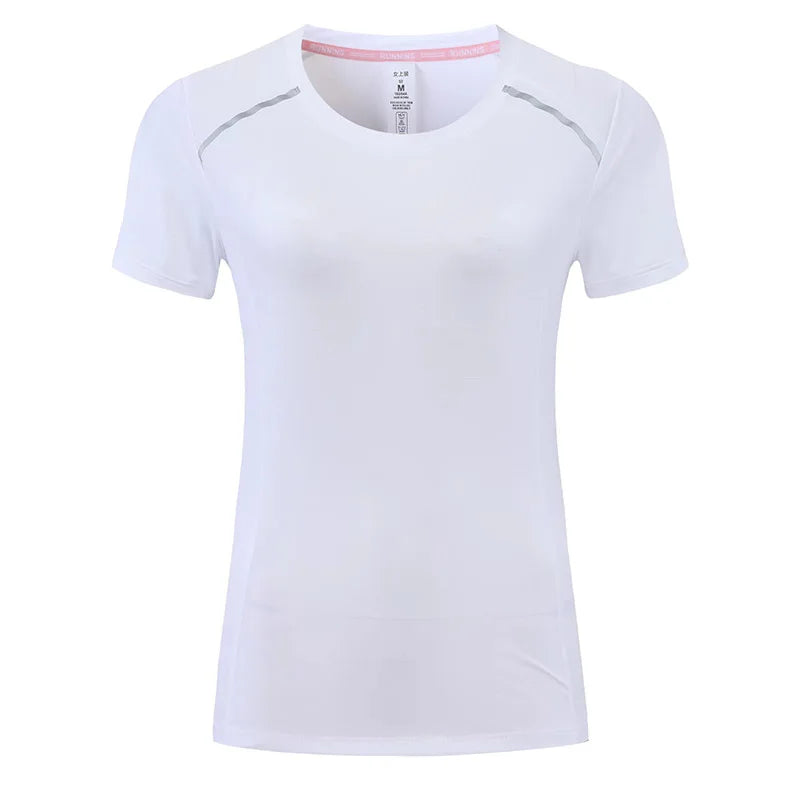 Women's Nylon Short Sleeves Solid Pattern Yoga Fitness Sport Tops