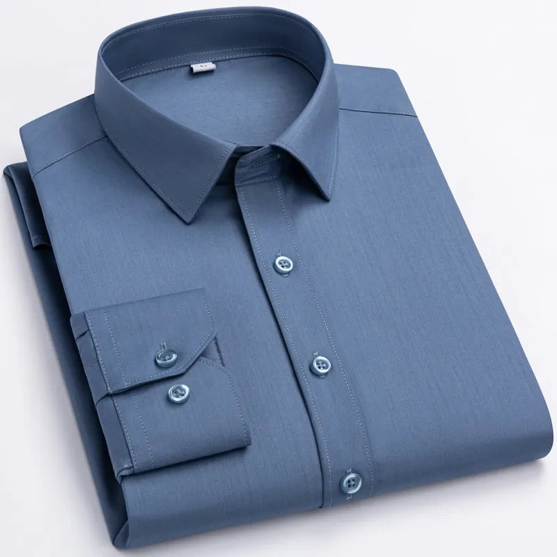 Men's Spandex Single Breasted Full Sleeve Plain Formal Shirt