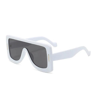 Women's Resin Frame Plastic Lens Rectangle Shaped Sunglasses