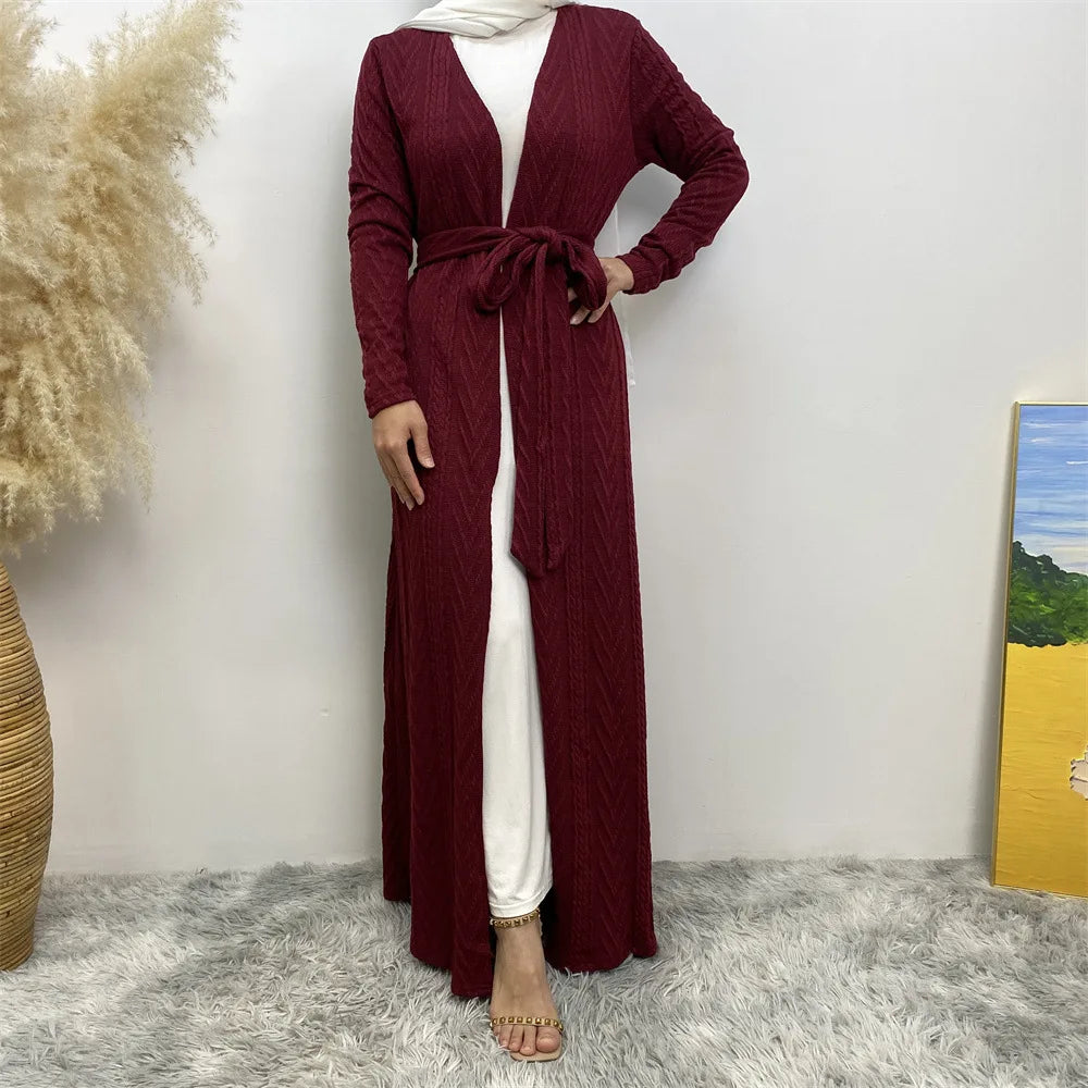 Women's Arabian Polyester Full Sleeve Solid Pattern Casual Abaya