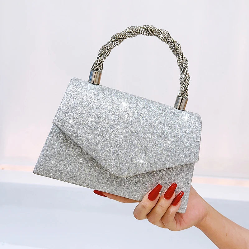 Women's PU Hasp Closure Sequined Pattern Classic Wedding Clutch