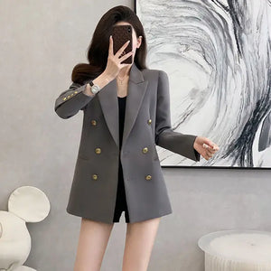 Women's Notched Collar Long Sleeve Single Breasted Casual Blazer