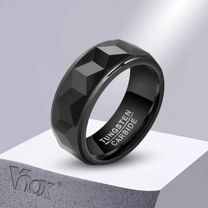 Men's Metal Tungsten Geometric Shaped Trendy Bridegroom Ring