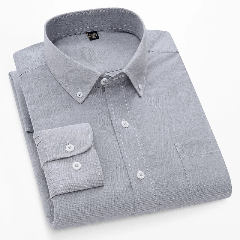 Men's Cotton Turn-Down Collar Full Sleeves Single Breasted Shirt