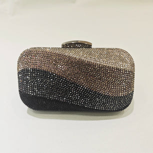 Women's Metallic Hasp Closure Sequined Bridal Wedding Clutch