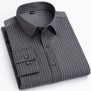 Men's Bamboo Fiber Turn-Down Collar Single Breasted Formal Shirt