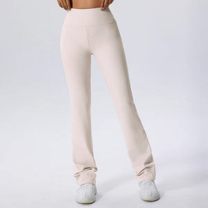 Women's Nylon High Waist Elastic Closure Sports Wear Trousers