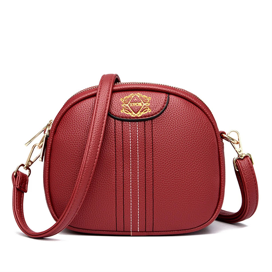 Women's PU Zipper Closure Solid Pattern Luxury Shoulder Bag