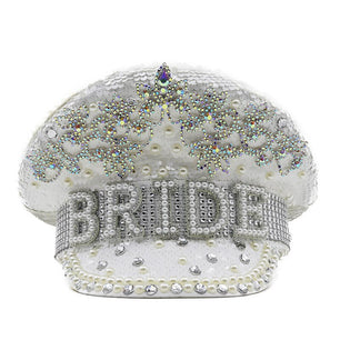 Women's Cotton Rhinestone Pattern Formal Wear Luxury Hats