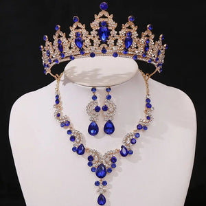 Women's Zinc Alloy Crystal Geometric Bridal Crown Jewelry Sets