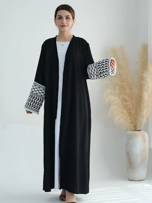 Women's Arabian Polyester Full Sleeves Embroidered Casual Abaya