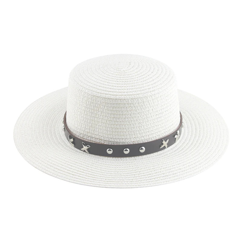 Women's Straw Solid Pattern Glamorous Sun Protection Brim Hat