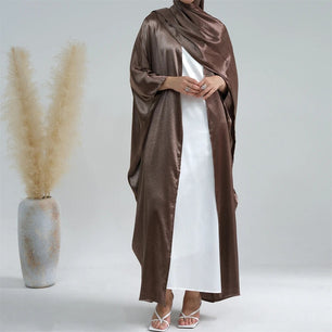 Women's Arabian V-Neck Polyester Full Sleeve Solid Pattern Abaya