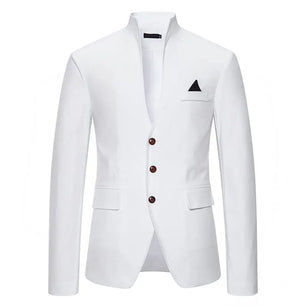 Men's Polyester Full Sleeves Single Breasted Wedding Blazer