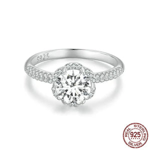 Women's 100% 925 Sterling Silver Moissanite Engagement Ring